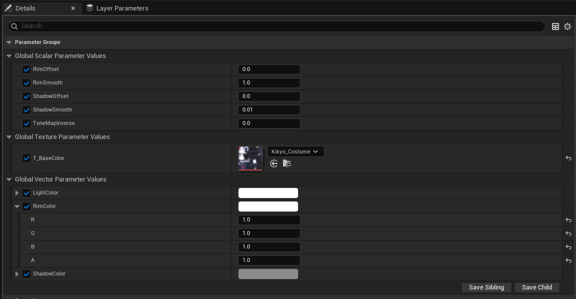 Character Material Instance